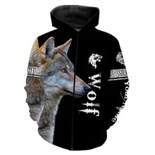 Load image into Gallery viewer, Wolf Hunting Predators Hunter Customized Name 3D Full Printing Shirts Personalized Hunting Gifts Shirt for Adult and Kid FSD2072