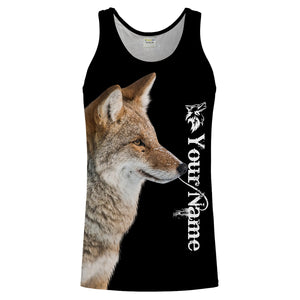 Coyote Hunting Predator Hunter Customize Name 3D Full Printing Shirts Personalized Hunting Gifts for Adult and Kid FSD2073