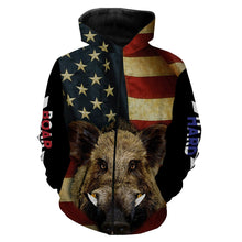 Load image into Gallery viewer, American Flag Wild Boar Hunting Hog Hunter Hunt Hard Full Printing Shirts, Personalized Hog hunting Gifts FSD2725