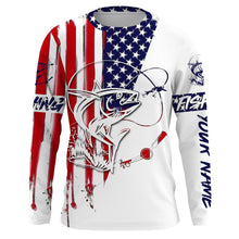 Load image into Gallery viewer, Fishing Shirt American Flag Tuna fishing Apparel for Adult and Kid, Personalized Patriotic fishing gifts FSD2578