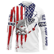 Load image into Gallery viewer, Fishing Shirt American Flag Tarpon fishing Apparel for Adult and Kid, Personalized Patriotic fishing gifts FSD2579