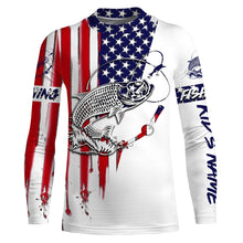 Load image into Gallery viewer, Fishing Shirt American Flag Tarpon fishing Apparel for Adult and Kid, Personalized Patriotic fishing gifts FSD2579