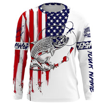 Load image into Gallery viewer, Fishing Shirt American Flag Tarpon fishing Apparel for Adult and Kid, Personalized Patriotic fishing gifts FSD2579