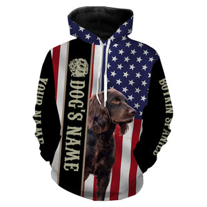 Boykin Spaniel American flag custom Name Full printing shirts, Patriotic gifts for dog lovers FSD3347