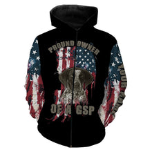 Load image into Gallery viewer, Funny Pround owner of a GSP American Flag Custom Name T-shirt, Hoodie Personalized gift for dog lover FSD3742