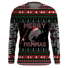 Load image into Gallery viewer, Ugly Fishing Christmas Mahi Mahi Fish Apparel, Merry Fishmas Custom Name Shirts, Christmas Gift for Fisherman FSD2511