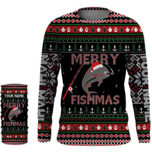 Load image into Gallery viewer, Ugly Fishing Christmas Mahi Mahi Fish Apparel, Merry Fishmas Custom Name Shirts, Christmas Gift for Fisherman FSD2511