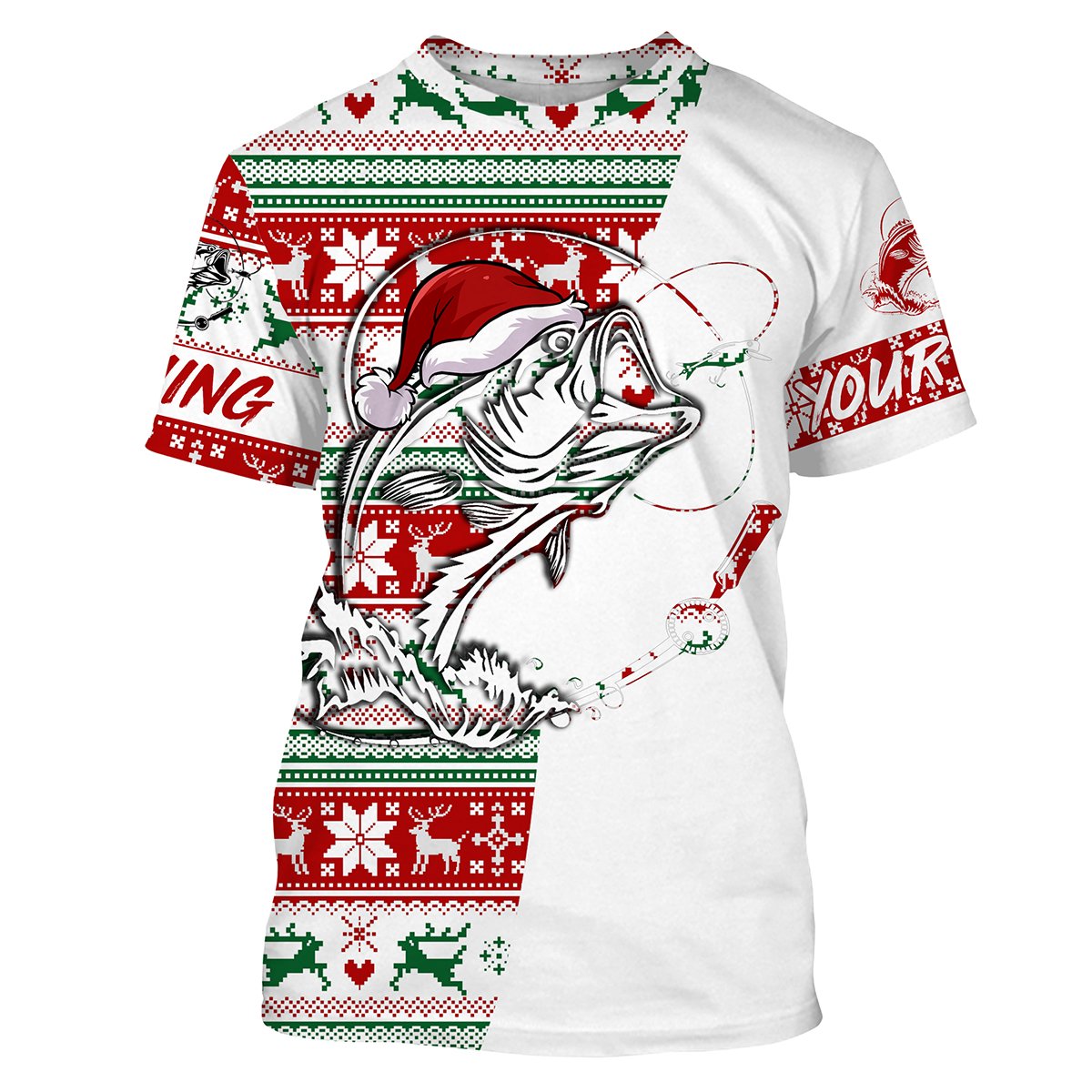 Christmas Fishing Gifts Largemouth Bass Ugly Christmas Shirt, Fishing Gifts for Dad, Husband FSD2512