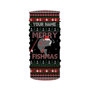 Ugly Fishing Christmas Largemouth Bass Merry Fishmas Custom Name Shirts, Christmas Gift for Fisherman FSD3638