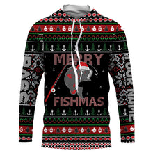 Load image into Gallery viewer, Ugly Fishing Christmas Largemouth Bass Merry Fishmas Custom Name Shirts, Christmas Gift for Fisherman FSD3638