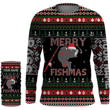 Load image into Gallery viewer, Ugly Fishing Christmas Largemouth Bass Merry Fishmas Custom Name Shirts, Christmas Gift for Fisherman FSD3638