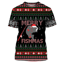 Load image into Gallery viewer, Ugly Fishing Christmas Largemouth Bass Merry Fishmas Custom Name Shirts, Christmas Gift for Fisherman FSD3638