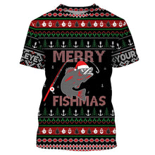 Load image into Gallery viewer, Ugly Fishing Christmas Walleye Merry Fishmas Custom Name Shirts, Christmas Gift for Fisherman FSD3639