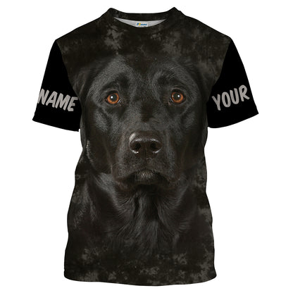 Black Lab Face Custom name 3D All over printed Shirts Personalized labrador retriever dog lovers gifts FSD2388
