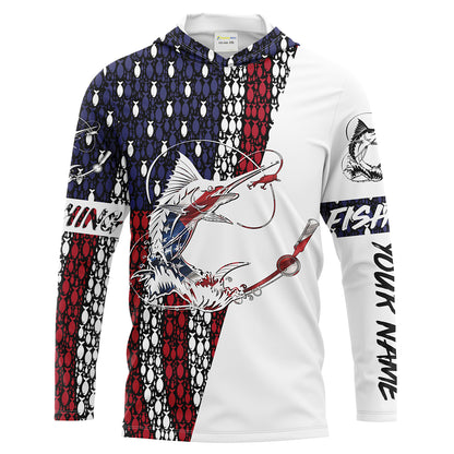 Sailfish Fishing Patriotic American flag UV protection Shirts for Fisherman Personalized gifts on Christmas, Fathers day FSD2161