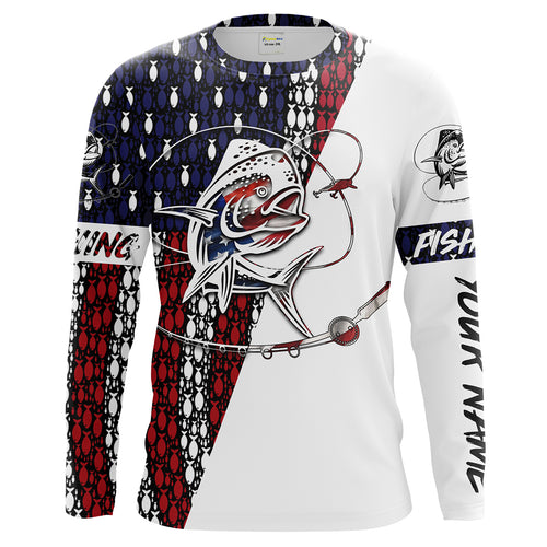 Mahi Mahi Fishing Patriotic American flag UV protection Shirts for Fisherman - Personalized fishing gifts on Christmas FSD2157