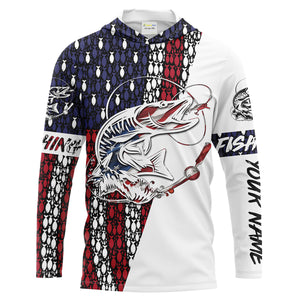 Musky Fishing Patriotic American flag UV protection Shirts for Fisherman - Personalized gifts on Christmas, Fathers day FSD2160