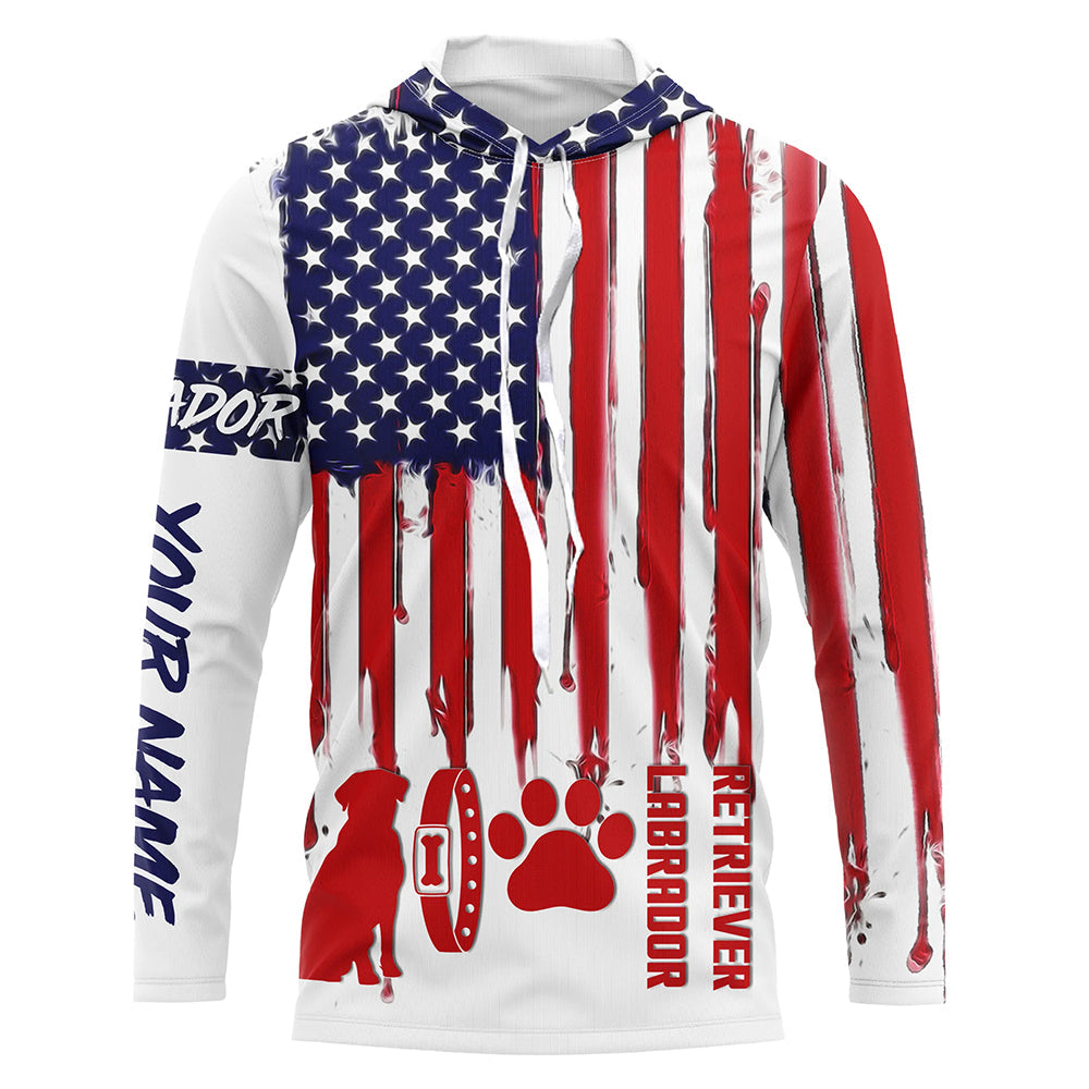 Labrador Retriever American flag custom Name all over print Shirts for dog Owner, dog Lovers FSD4110