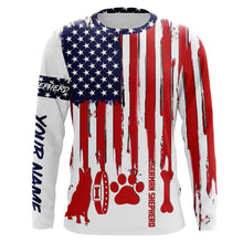 Load image into Gallery viewer, German Shepherd American flag custom Name all over print Shirts for dog Owner, dog Lovers FSD4120