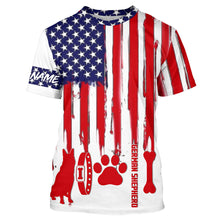 Load image into Gallery viewer, Patriotic American flag Dog T-shirt for Humans with many dog breeds to choose from FSD4144