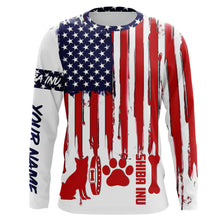 Load image into Gallery viewer, Patriotic American flag dog Shirts for Men Women with many dog breeds to choose from FSD4136