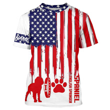 Load image into Gallery viewer, Patriotic American flag Dog T-shirt for Humans with many dog breeds to choose from FSD4144