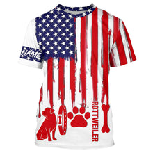 Load image into Gallery viewer, Patriotic American flag Dog T-shirt for Humans with many dog breeds to choose from FSD4144