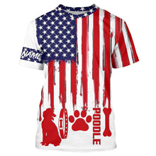 Load image into Gallery viewer, Patriotic American flag Dog T-shirt for Humans with many dog breeds to choose from FSD4144