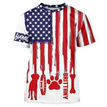 Load image into Gallery viewer, Patriotic American flag Dog T-shirt for Humans with many dog breeds to choose from FSD4144