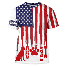 Load image into Gallery viewer, Patriotic American flag Dog T-shirt for Humans with many dog breeds to choose from FSD4144