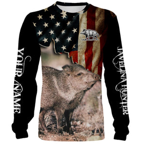 Javelina hunting US Flag custom Name 3D All over print Shirt Personalized Hunting gift FSD861