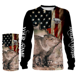 Javelina hunting US Flag custom Name 3D All over print Shirt Personalized Hunting gift FSD861