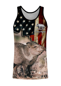 Javelina hunting US Flag custom Name 3D All over print Shirt Personalized Hunting gift FSD861