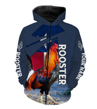 Load image into Gallery viewer, Rooster Texas Flag Custom Name 3D All Over Printed Shirts, Hoodie - Rooster Lovers Gifts Idea FSD2613