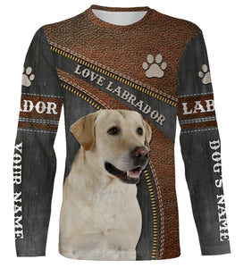 Yellow Labrador Custom Name 3D Full print Shirts, Retriever Dog Labs Lover Shirt, Personalized Gifts FSD3116