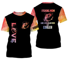 Load image into Gallery viewer, Bass Fishing Mom &quot;Like A Regular Mom But Cooler&quot; Shirt Funny Mother Gift Idea custom name T-Shirt, Long sleeve UPF30+ FSD1728