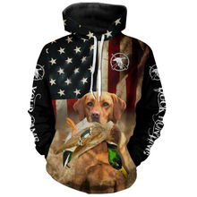 Load image into Gallery viewer, Personalized Fox red Labrador Retriever Duck Hunting Dogs American flag Shirts, Hunting gifts FSD3868