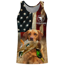 Load image into Gallery viewer, Personalized Fox red Labrador Retriever Duck Hunting Dogs American flag Shirts, Hunting gifts FSD3868