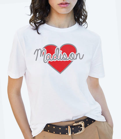 Heart Personalized Valentine T-shirt - Gift for Boyfriend, Girlfriend on Valentine day - FSD1007