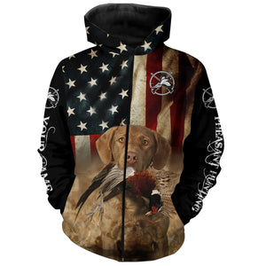 Upland bird dogs Chesapeake Bay Retriever American flag 3D All over printed Shirts FSD3870