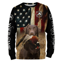 Load image into Gallery viewer, Best Pheasant hunting dogs chocolate Labrador Retriever American flag 3D All over printed Shirts FSD3872