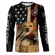 Load image into Gallery viewer, Good bird dogs yellow Labrador Retriever Pheasant Hunting American flag 3D all over printed Shirts FSD3873