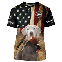 Load image into Gallery viewer, Silver Labrador Retriever Pheasant Hunting Dogs custom American flag Shirts, Hunting gifts FSD3874