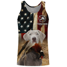 Load image into Gallery viewer, Silver Labrador Retriever Pheasant Hunting Dogs custom American flag Shirts, Hunting gifts FSD3874