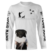 Load image into Gallery viewer, Snow Goose Hunting Clothes with dog Black Labs white Shirts Hoodie, Personalized waterfowl clothes FSD3912