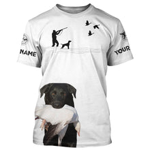 Load image into Gallery viewer, Snow Goose Hunting Clothes with dog Black Labs white Shirts Hoodie, Personalized waterfowl clothes FSD3912