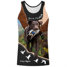 Load image into Gallery viewer, Chocolate Labs Duck Hunting with dog Custom Name all over print Shirts for Duck Hunters, Hunting gift FSD4107