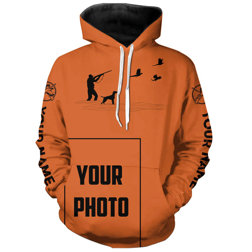 Custom Photo of Hunting Dog orange shirts for Bird Hunters FSD3914