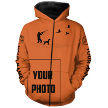 Load image into Gallery viewer, Custom Photo of Hunting Dog orange shirts for Bird Hunters FSD3914