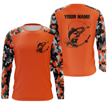 Load image into Gallery viewer, Custom Name Redfish Fishing Camouflage Orange Performance Fishing Shirt, Redfish Fishing Jerseys FSD2477